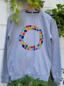 Grey Sweatshirt with Mosaic Design (Unisex)