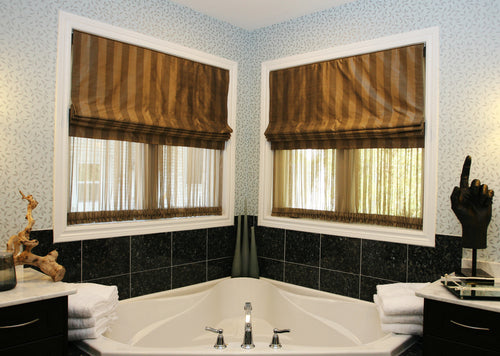 bathroom interior roman shades