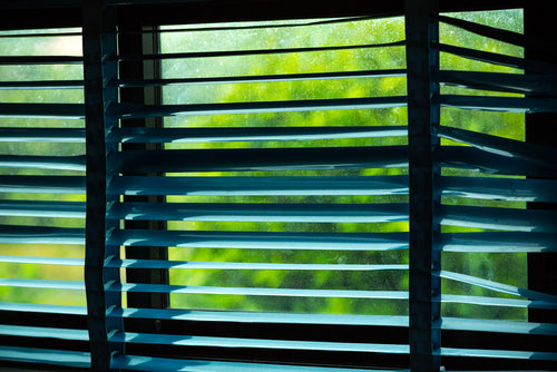 dilapidated window blinds