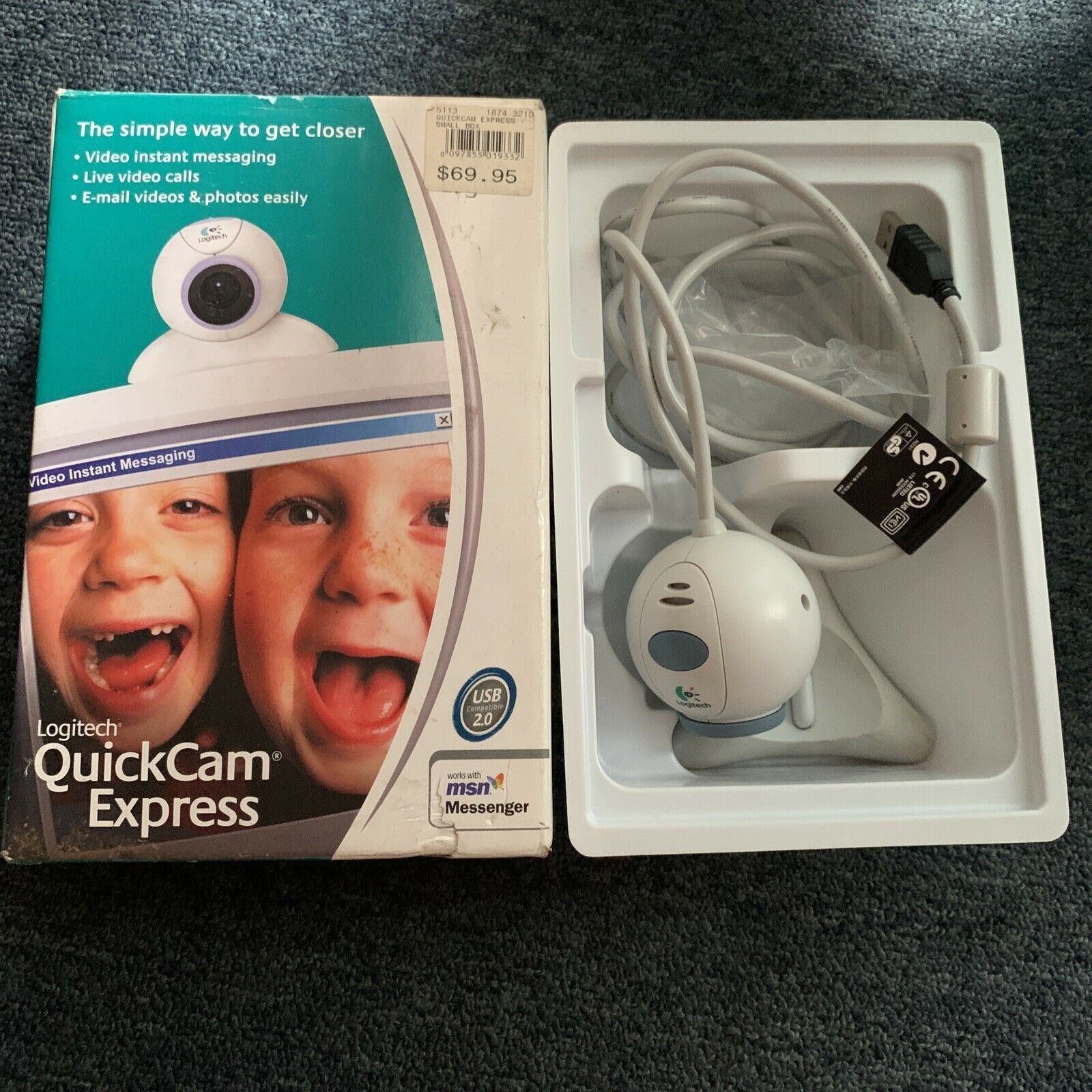 Vintage Logitech QuickCam Express Webcam USB – Retro Unit