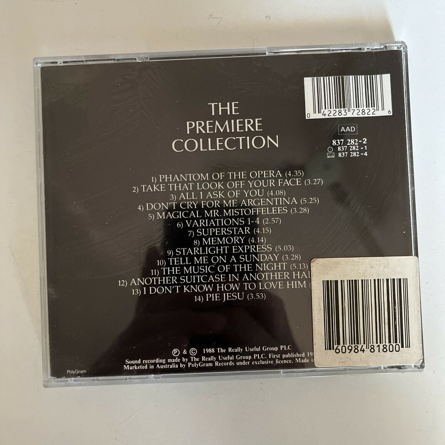 The Premiere Collection - The Best Of Andrew Lloyd Webber CD 1988 Albu ...