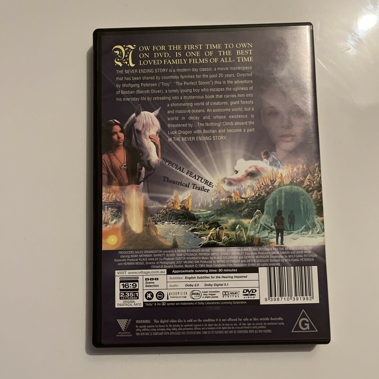The Neverending Story Dvd 1984 Noah Hathaway Barret Oliver Region Retro Unit