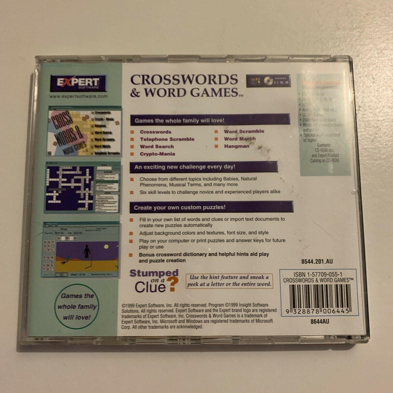 Crosswords & Word Games PC CDROM 1999 Expert Software Windows 95N