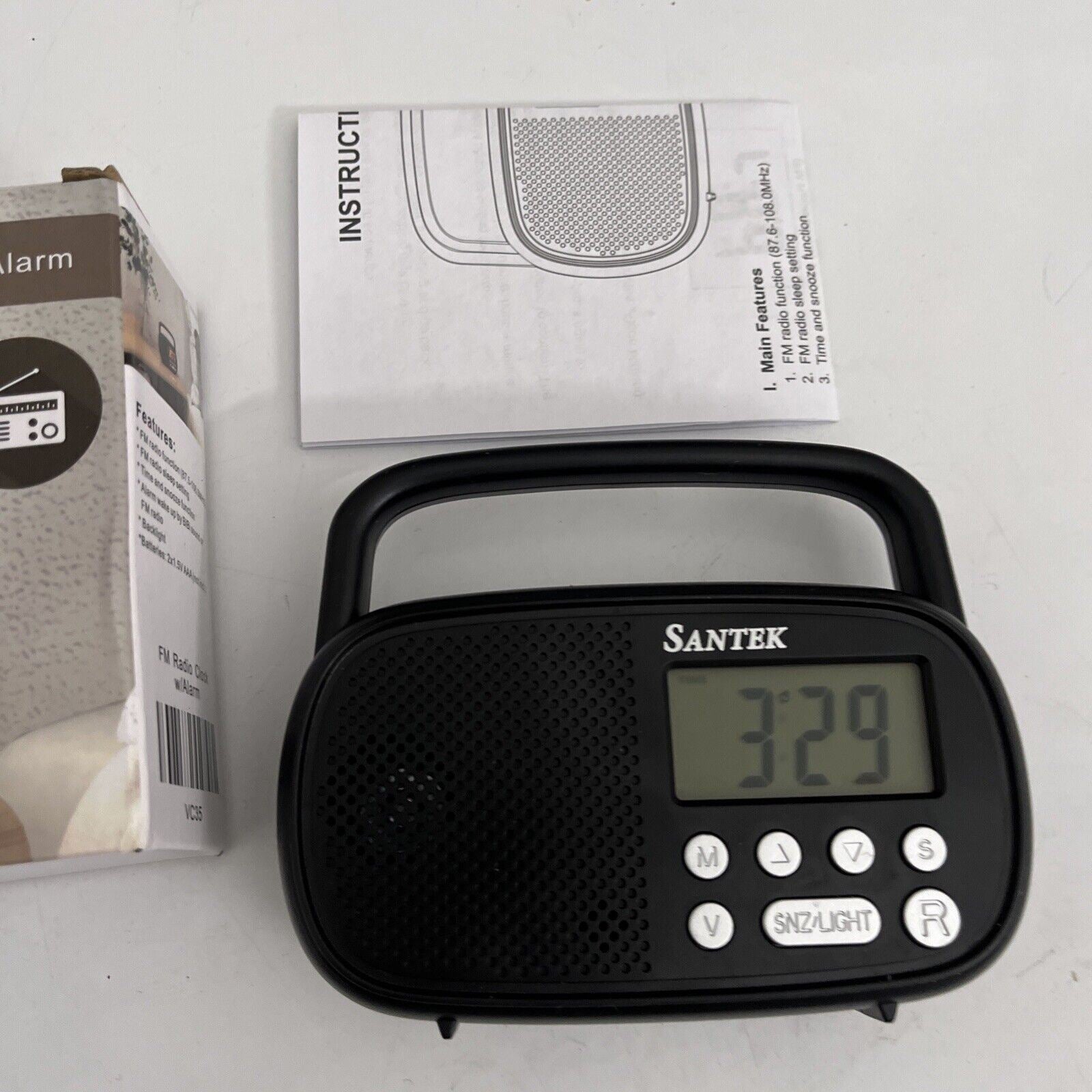 Santek Portable FM Radio Clock with Alarm Retro Unit