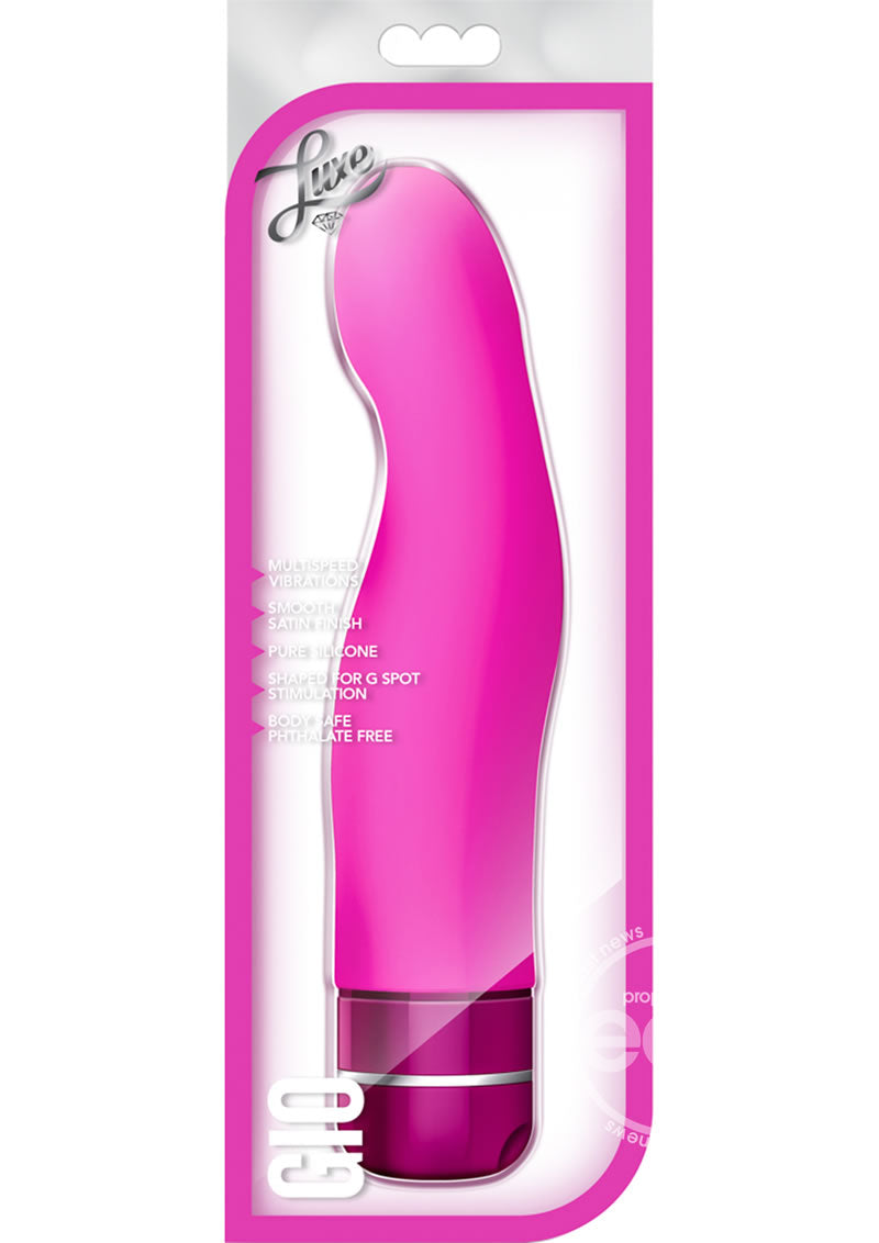 Luxe Gio Vibrating Silicone Dildo 8in - Pink