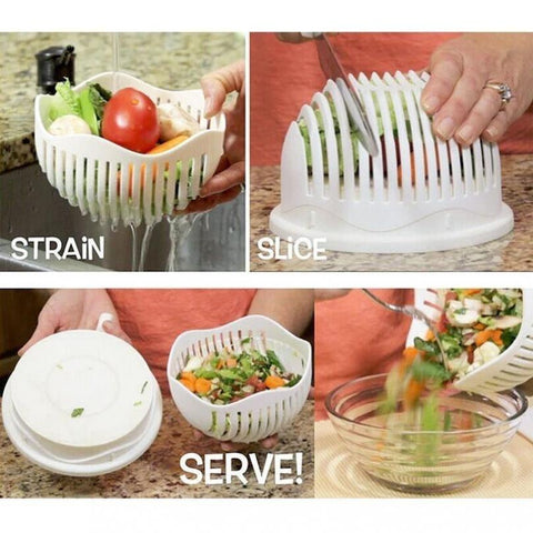 Salad Cutter Bowl, Vegetable Chopper, Chop Fresh Vegetables and Fruits in Seconds