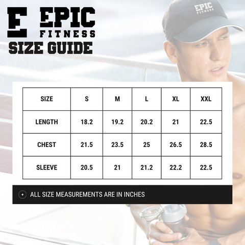 Size guide for Cropped Hoodies