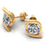 Fashionable 0.50CT Round Cut Diamond Stud Earrings in 14KT Yellow Gold - Primestyle.com