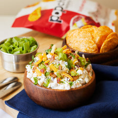 Chips and Dips Recipes Using Popchips - Creamy Bacon Cheese Onion Dip