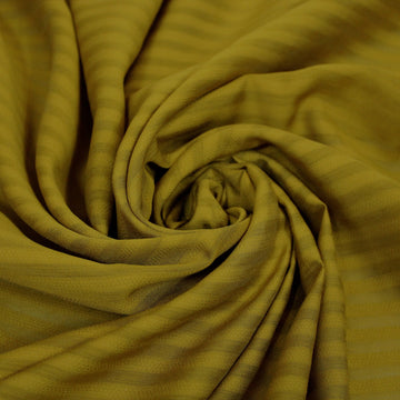 Tissu voile de viscose- à rayures - jaune ocre