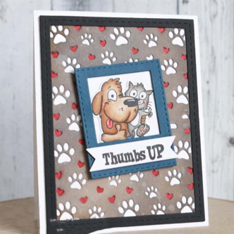 GJCrafts Metal Cutting Dies With Dog Paw Background Board