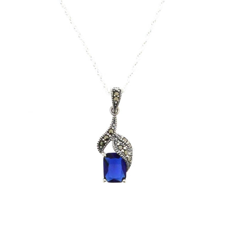Handcrafted Art Deco Remodelled Sapphire Diamond Pendant