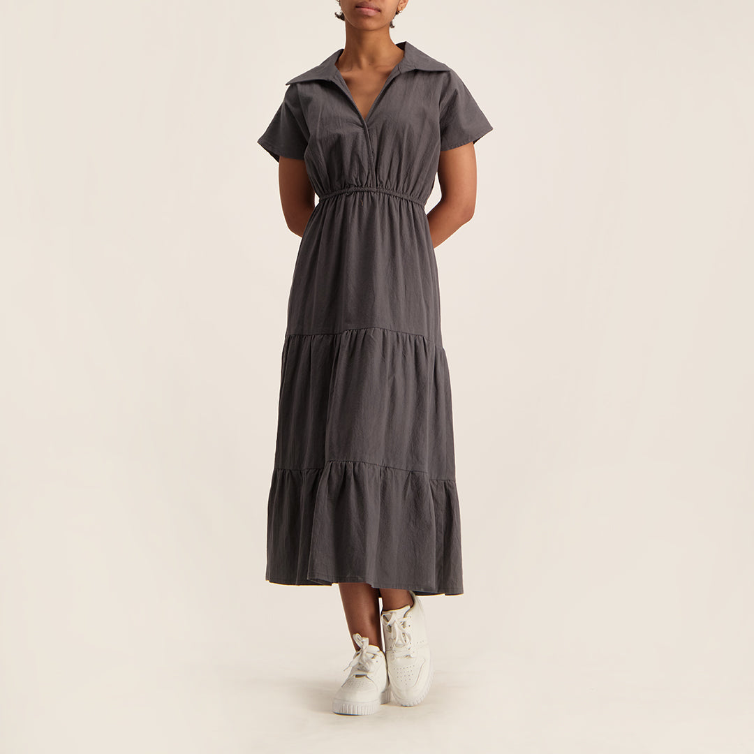 SHORT SLEEVE TIERED DRESS - Fashion Fusion 219.99 Fashion Fusion