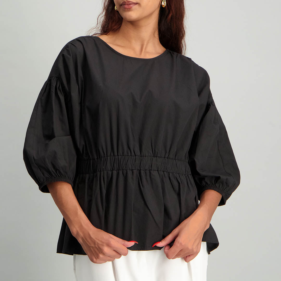 BLACK PEPLUM TOP - Fashion Fusion 199.99 Fashion Fusion