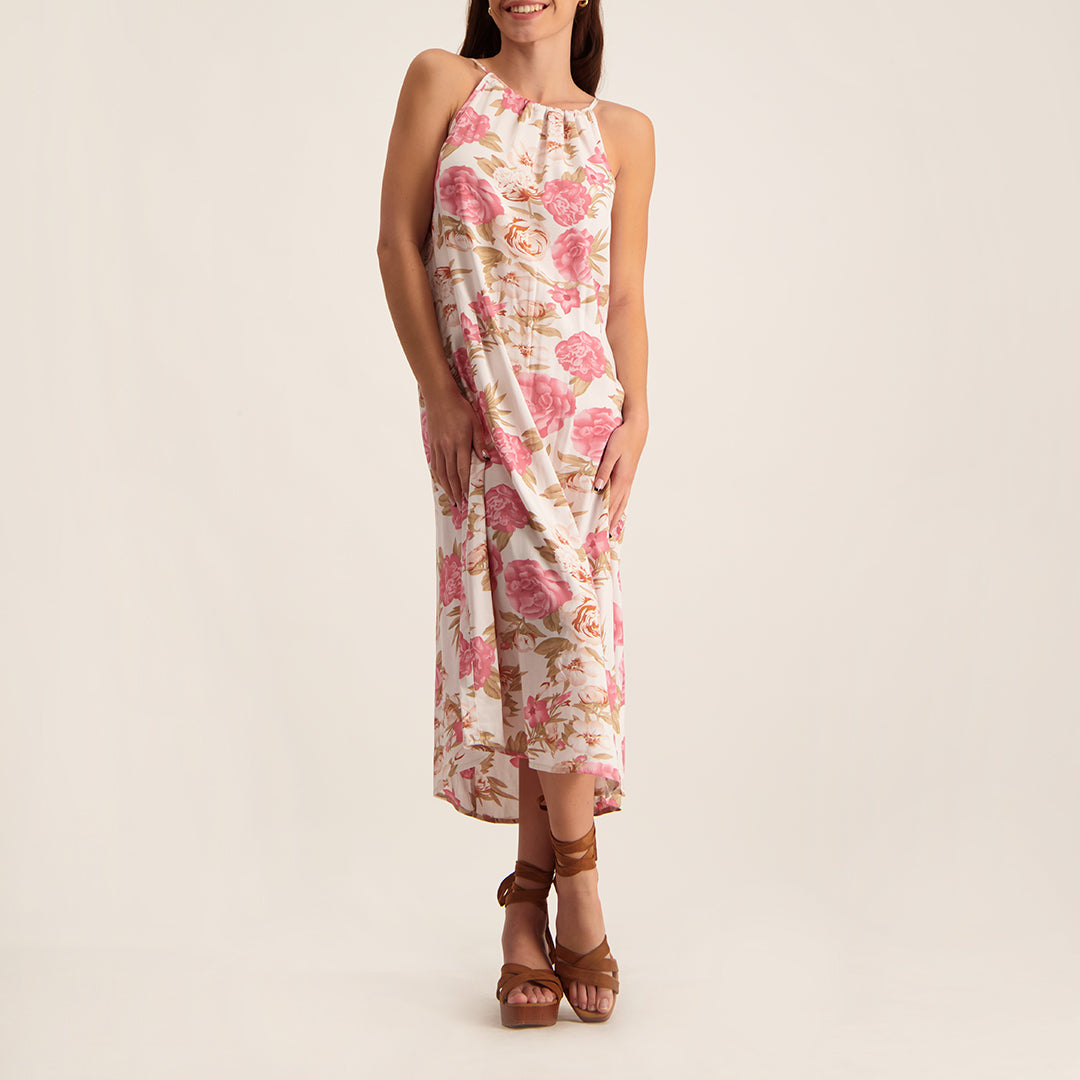 White/Blush Floral Strappy Dress - Fashion Fusion 149.99 Fashion Fusion