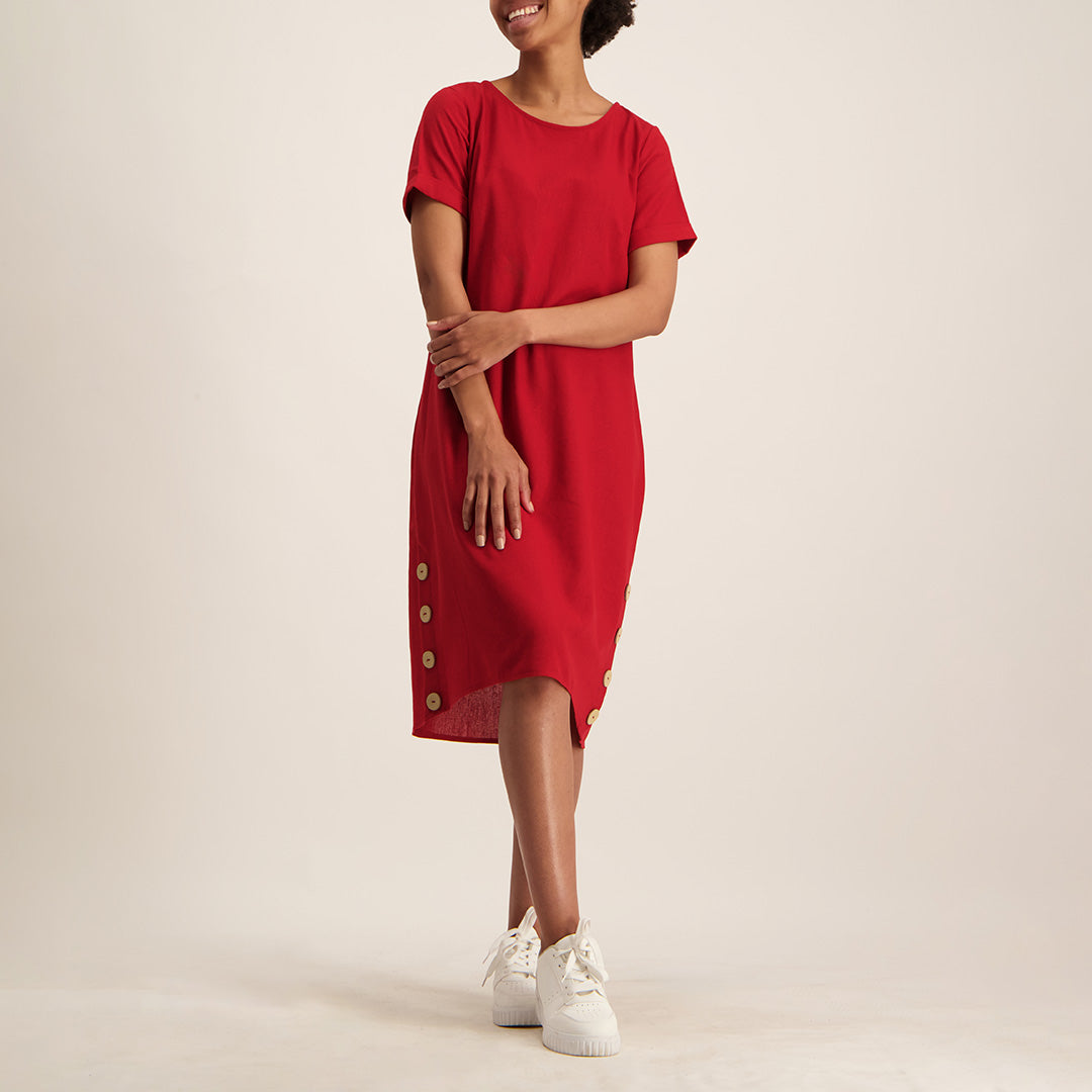 Red Linen Dress - Fashion Fusion 159.99 Fashion Fusion