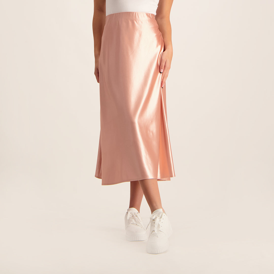 Blush Satin Skirt - Fashion Fusion 99.99 Fashion Fusion