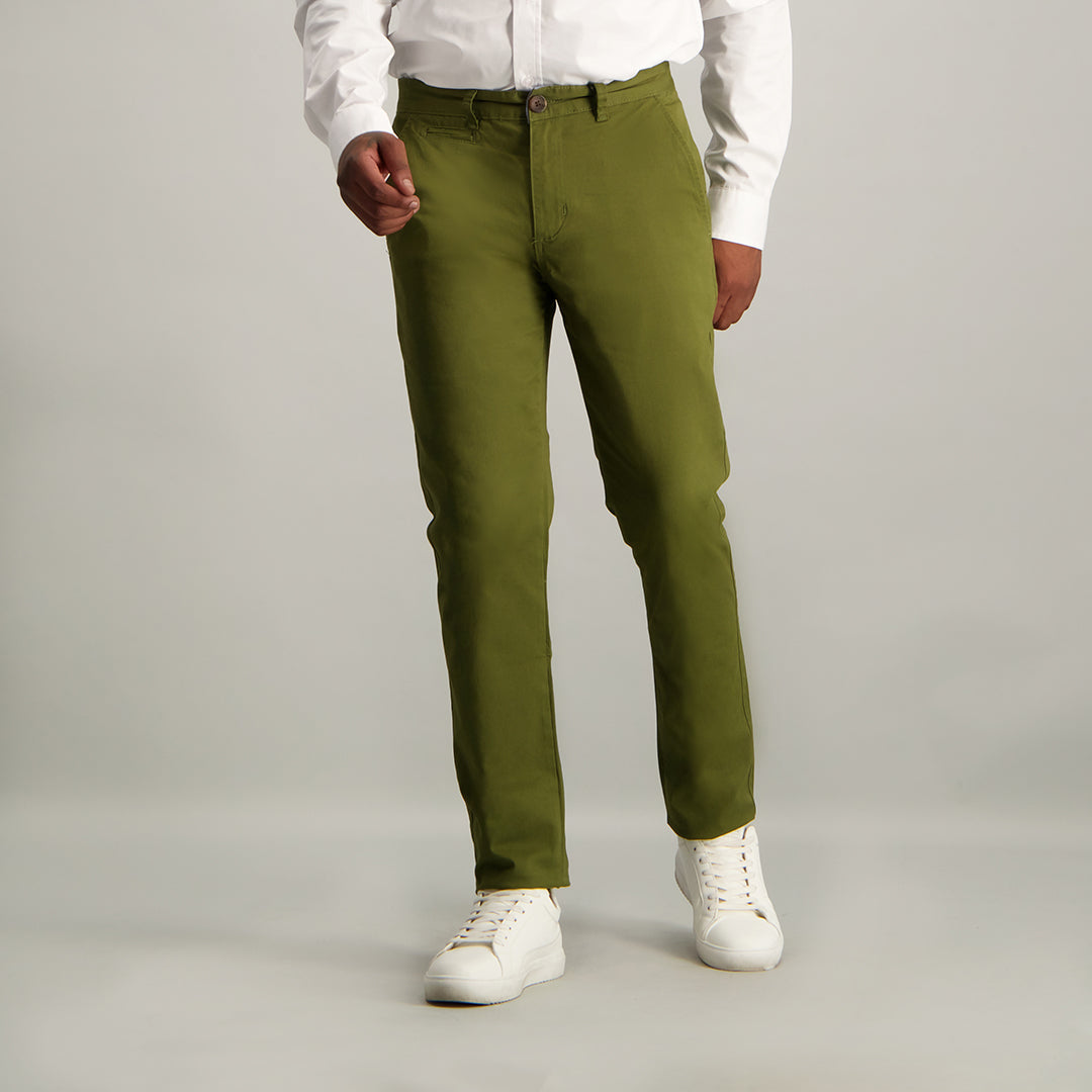 MENS ZAFF OLIVE SLIMFIT STRETCH CHINO (CORE) Fashion Fusion