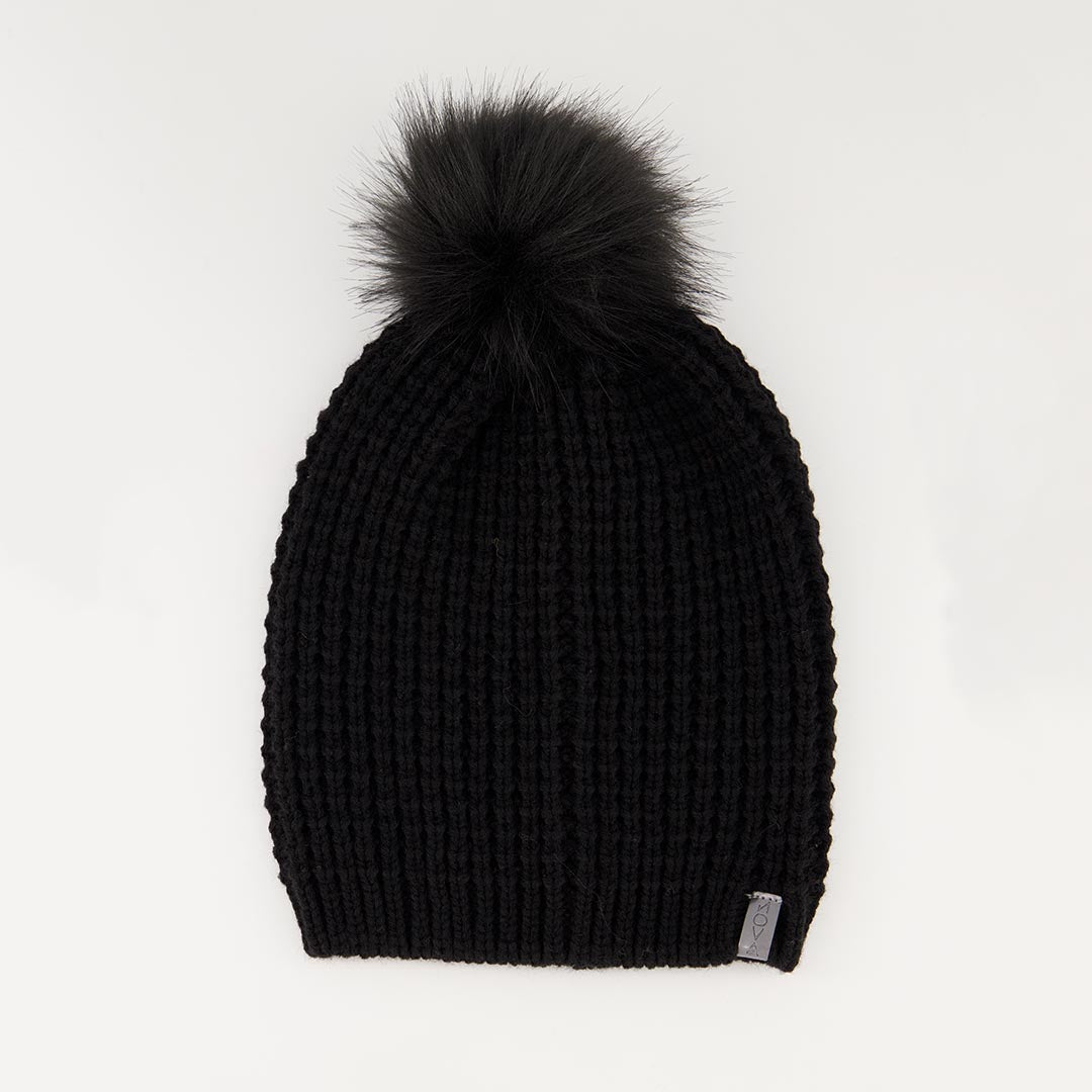 Beanie Waffle Knit Beanie With Pom Pom - Fashion Fusion 79.99 Fashion Fusion