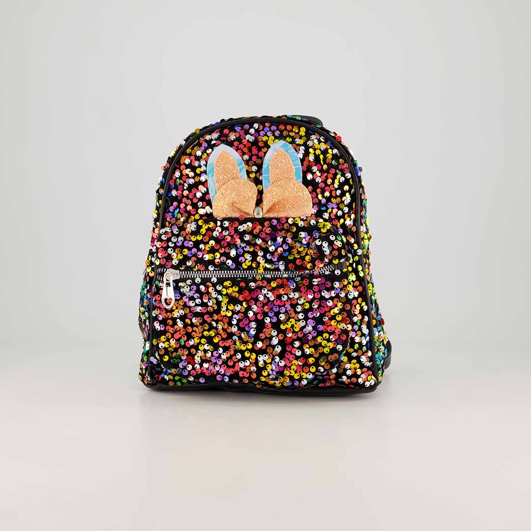 Glitter Sequins Backpack With Bow - Fashion Fusion 99.00 Fashion Fusion