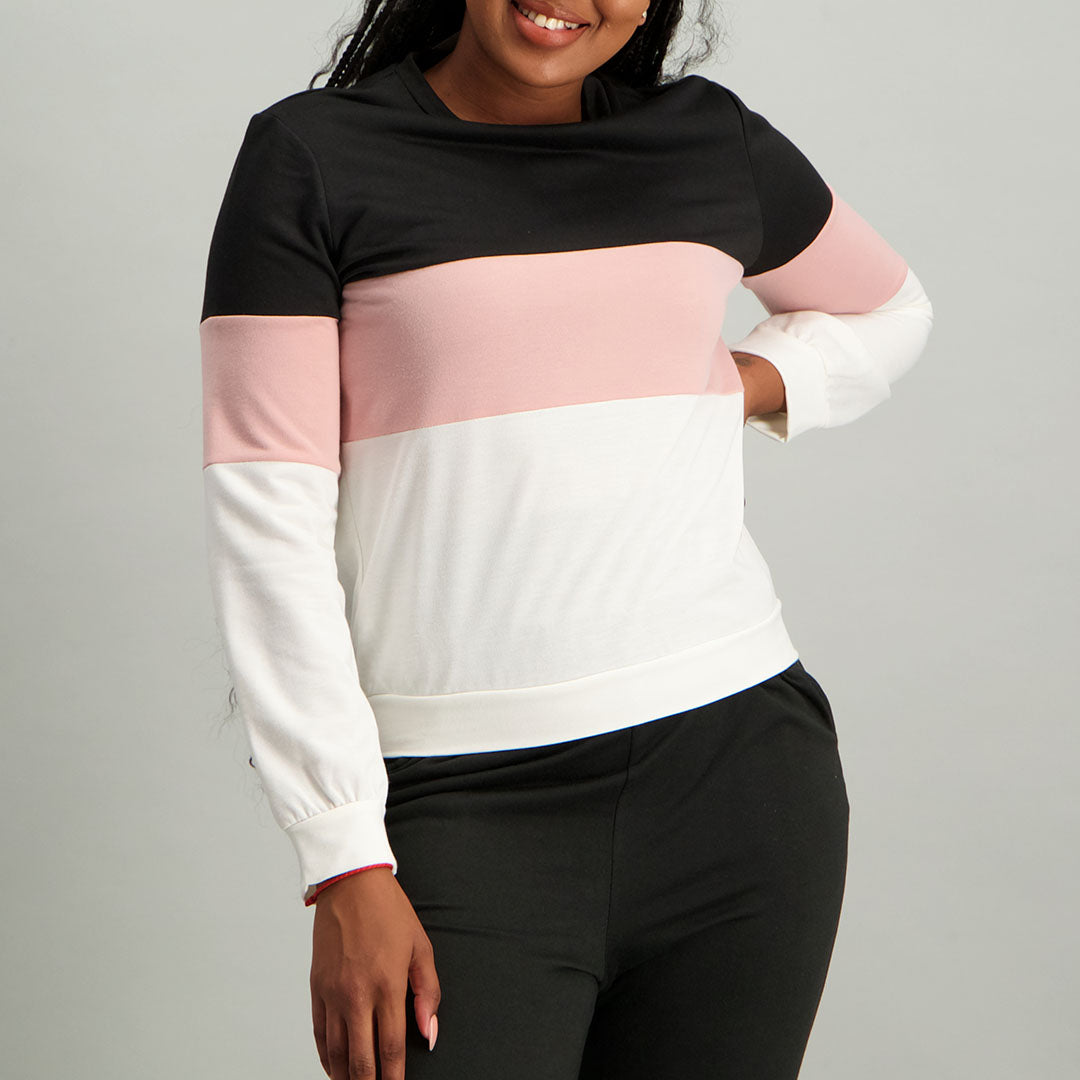 Colourblock Long Sleeve Sweater - Fashion Fusion 69.00 Fashion Fusion