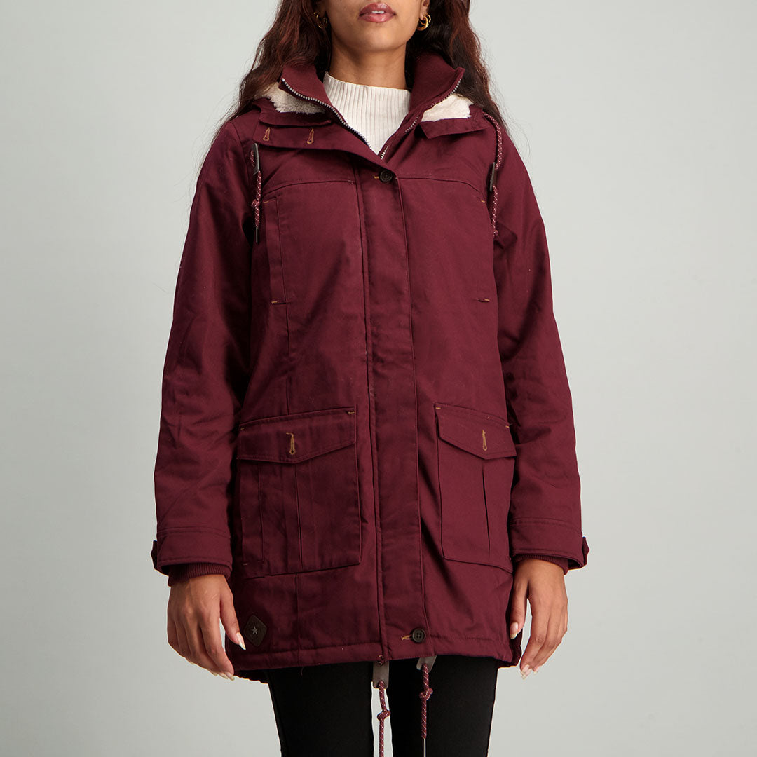 LADIES BURGANDY LONG SLEEEVE  HOODY JACKET - Fashion Fusion 369.99 Fashion Fusion