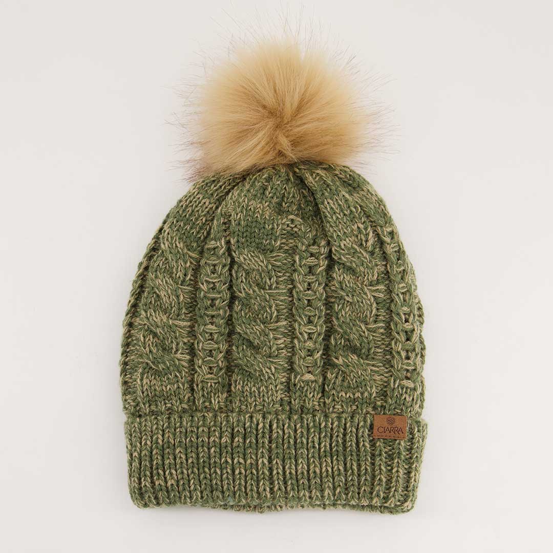 Mottled Turn Up Beanie.Sherpa Lined.Pom Pom Detail. - Fashion Fusion 99.00 Fashion Fusion