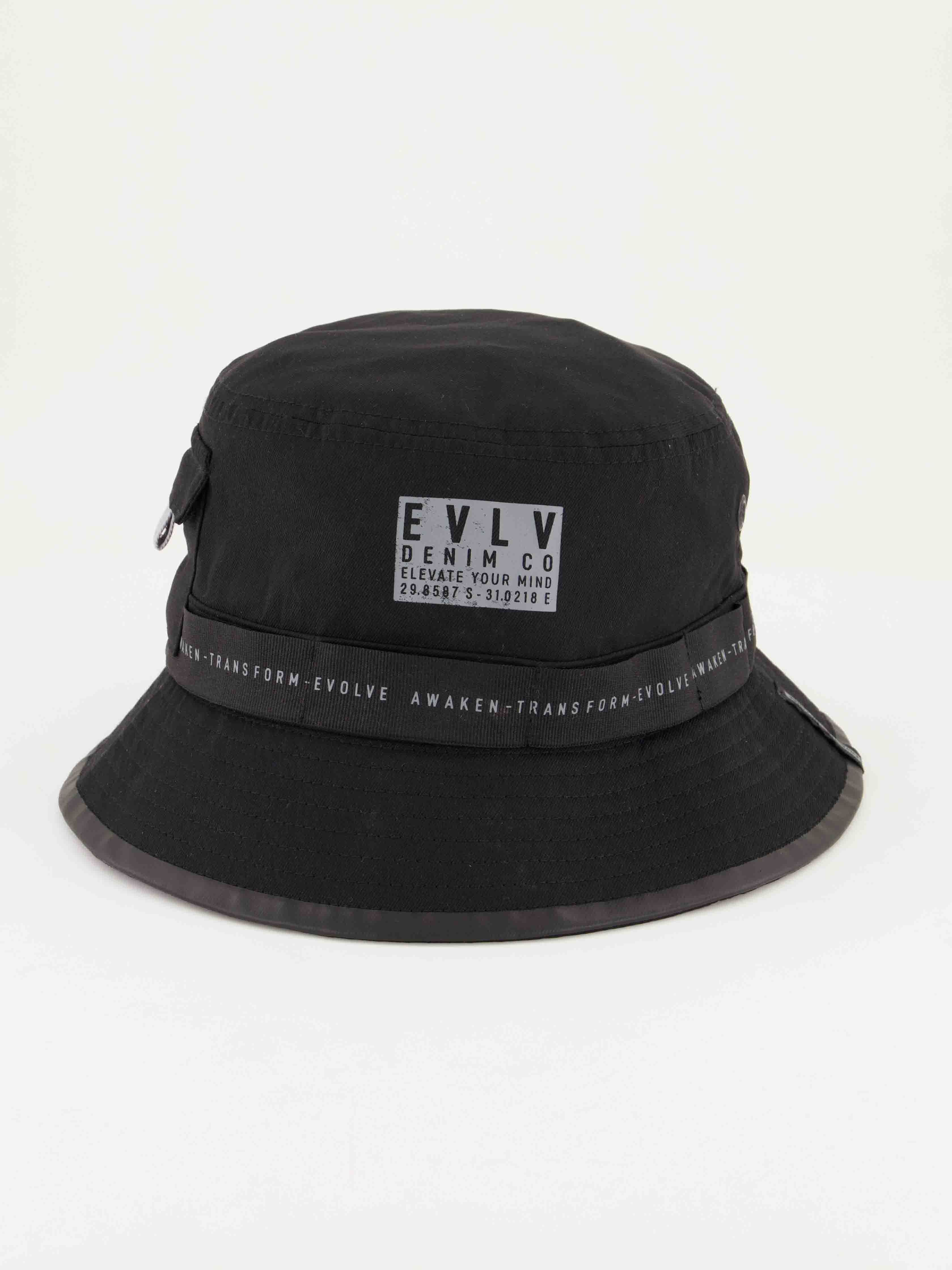 Twill Utility Bucket Hat.Pocket Detail.Branded Tape Detail.Side Woven Clip Label. - Fashion Fusion 219.00 Fashion Fusion