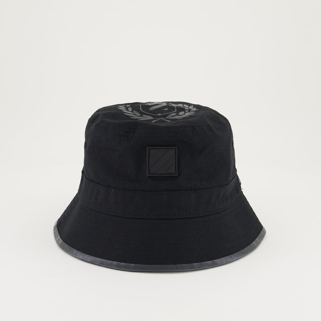 Zaff Black Ripstop Nylon Bucket Hat.Plastisol Crest.Ribber Badge. - Fashion Fusion 169.00 Fashion Fusion