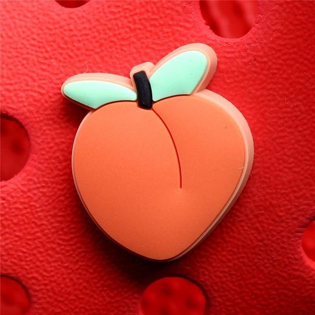 Premium Peach Emoji Croc Charm 