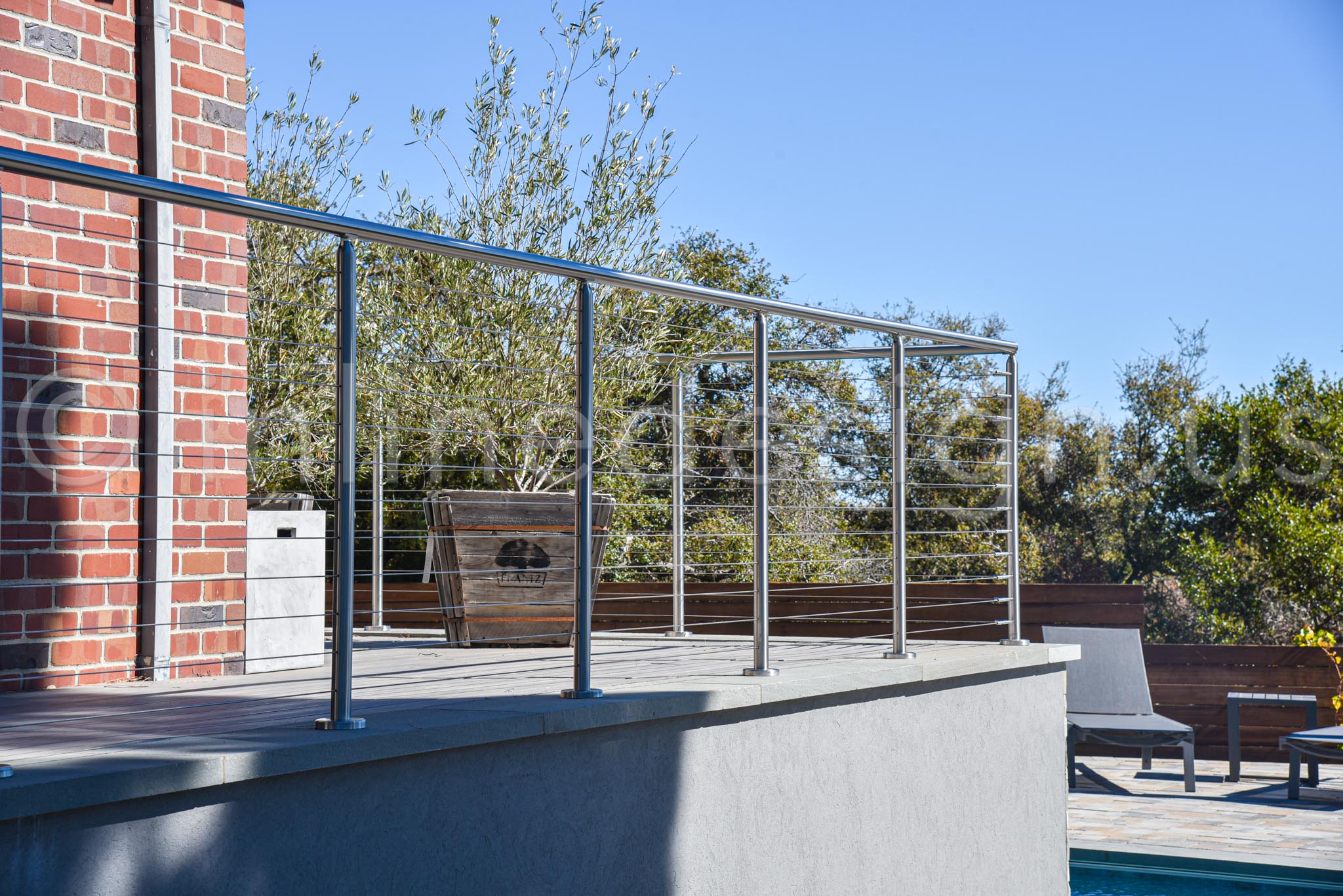 stainless steel railing glass residential