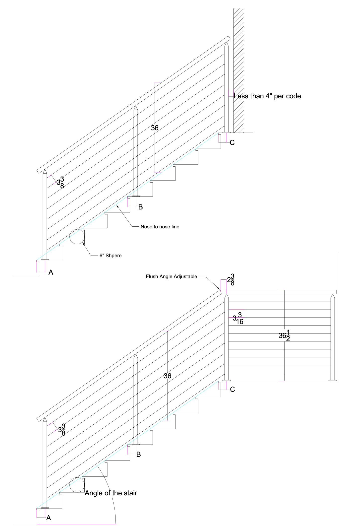 stair post placements