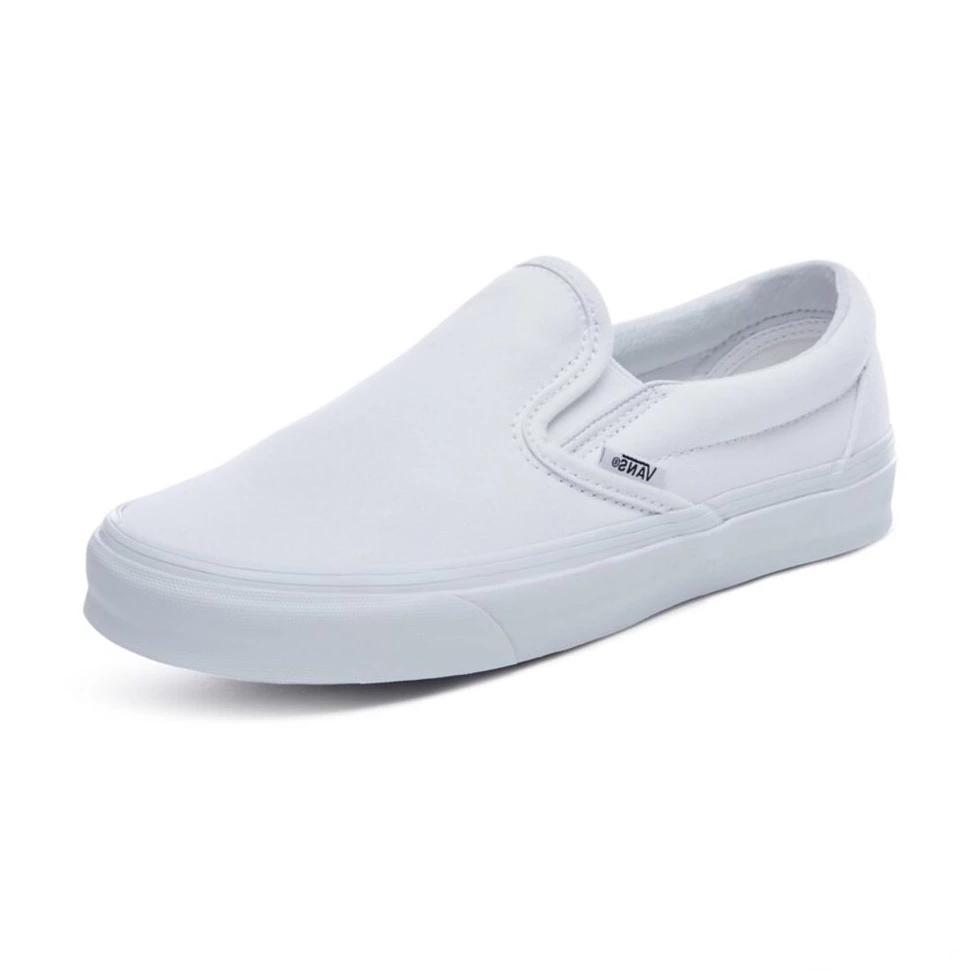 vans classic slip on true white