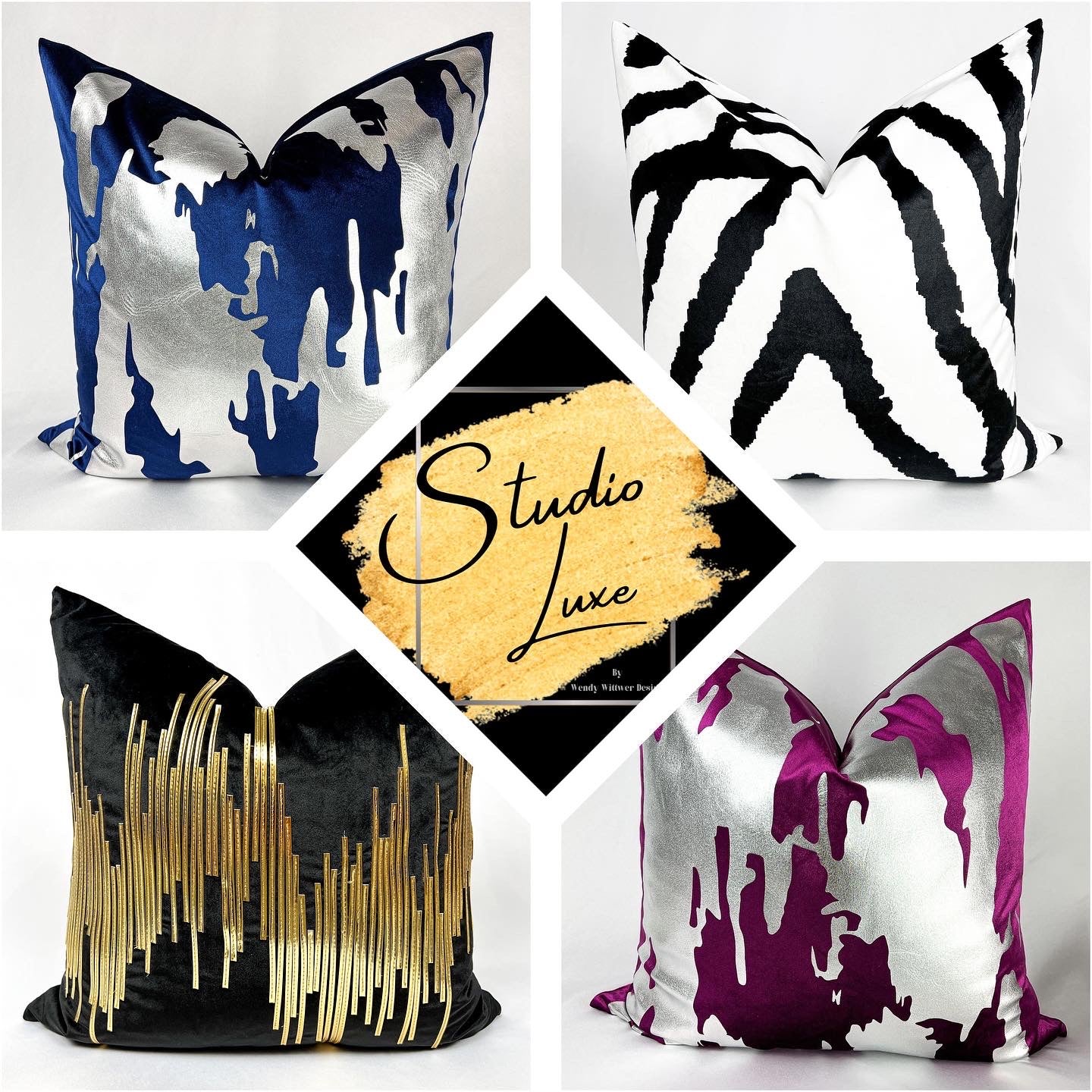 The Coco Pillow in Black, Gold, & White – Studio Luxe by Wendy Wittwer  Design