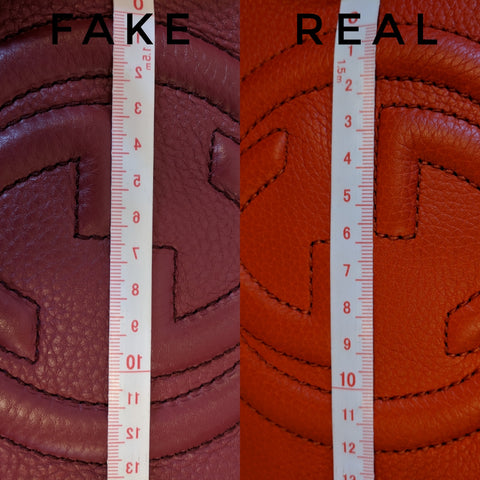 Step 1: Real vs fake Gucci Soho bag interior label