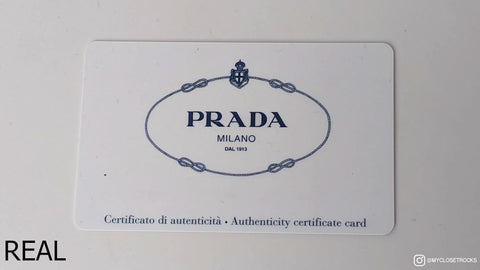 Prada Authenticity Card