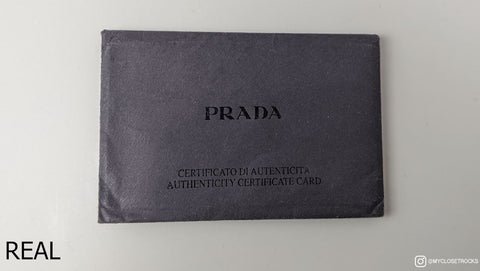 Prada Authenticity Card With Black Envelope