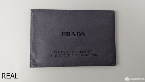 vintage prada authenticity card