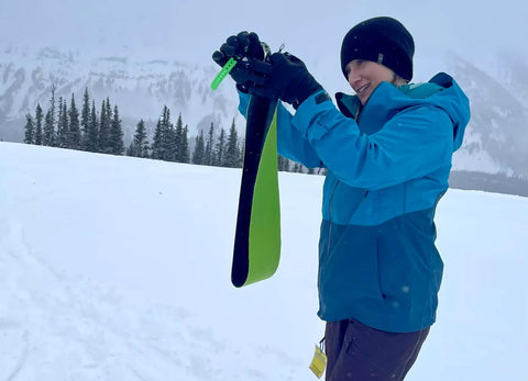 how to remove splitboard ski skins standing fold