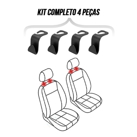 SuperHook™ - Gancho Organizador Porta Treco para Carros Premium - 4 Pçs