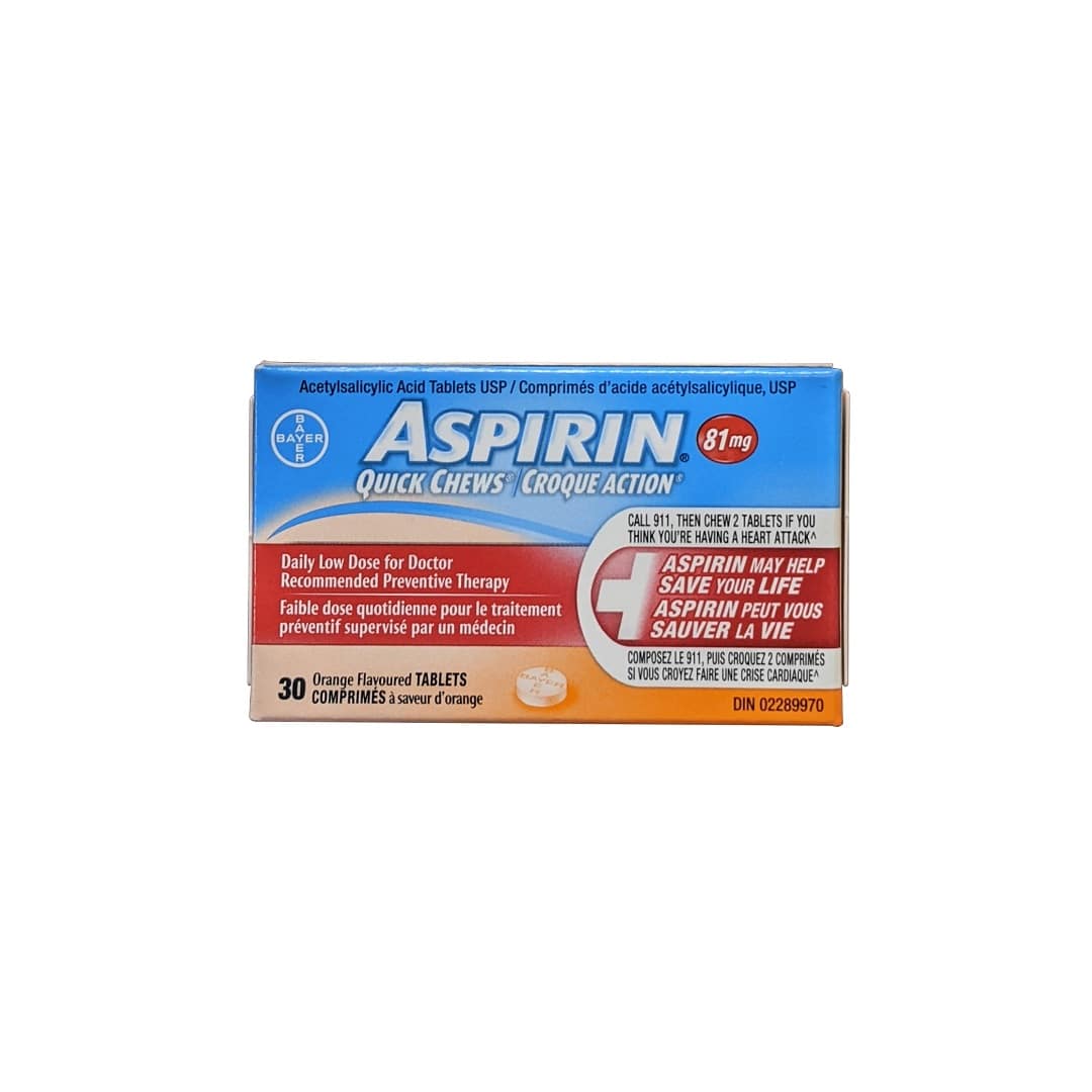 Aspirin Acetylsalicylic Acid 81mg Low Dose Quick Chews Orange Flavour ...