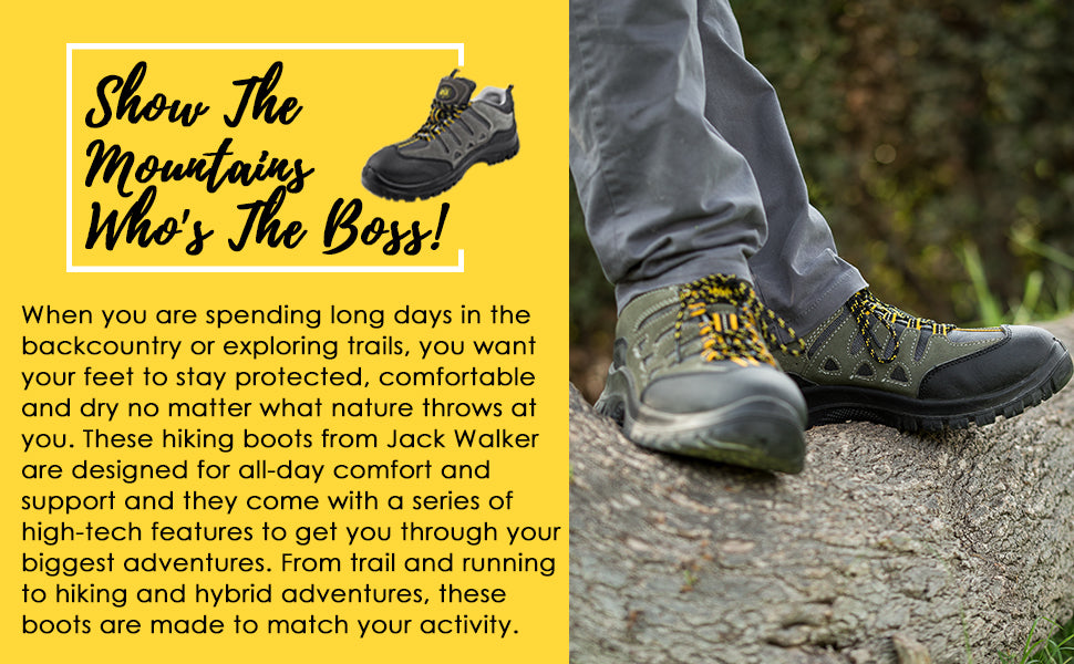 Hiking and walking trainers that will outwear you on the trek. Stylish green design water resistant