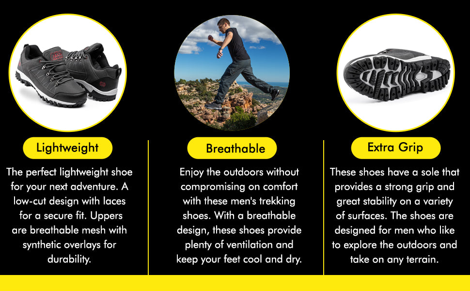 These walking shoes are naturally breathable and durable.