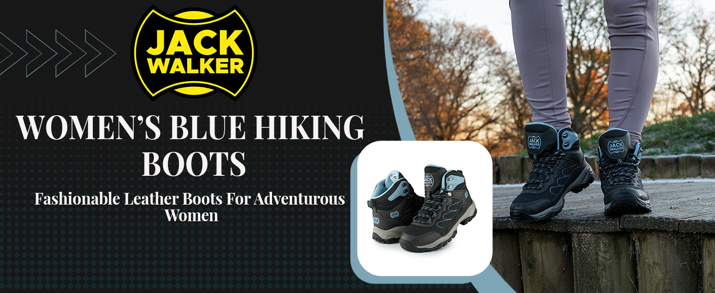 Women Walking Hiking Boots  Lightweight Light Blue Shoes JW6005 – Jack  Walker