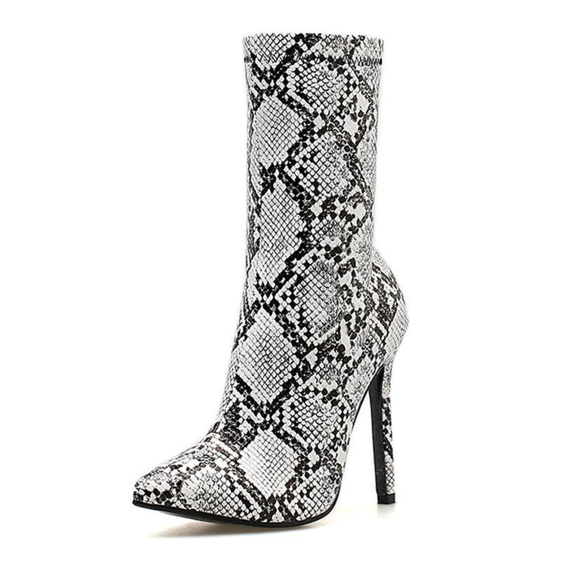 black and white animal print boots