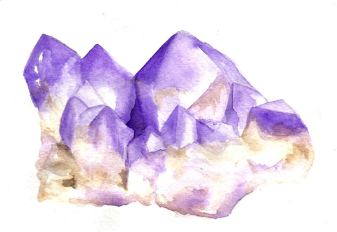 Watercolour of amethyst