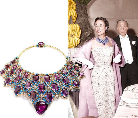 Wallis Simpson and her Amethyst bib necklace