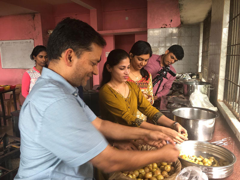 Sandeep making chyavanprash in India.
