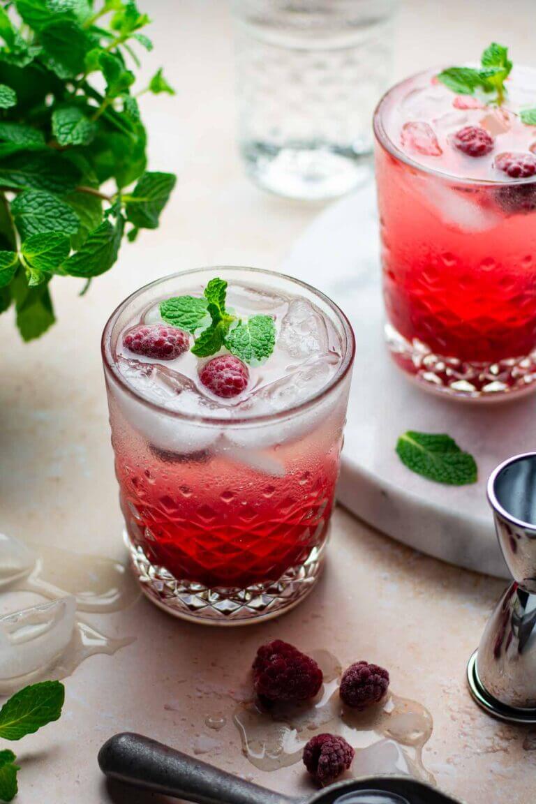Raspberry Rose Gin Fizz