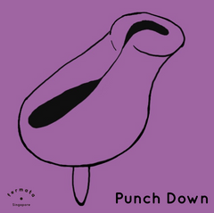 Menstrual cup punch down fold fermata